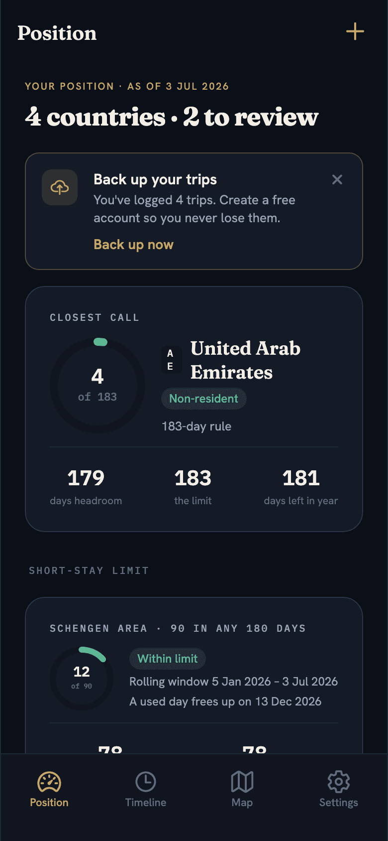Every jurisdiction, one dashboard — headroom at a glance.
